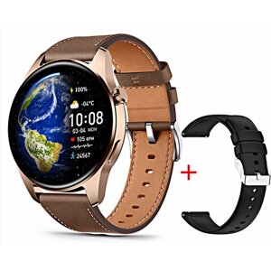 Умные часы HK4 HERO Smart Watch AMOLED 1.5, Смарт-часы 2023 c 2 ремешками, iOS, Android, Bluetooth звонки, Золотистый корпус, WinStreak