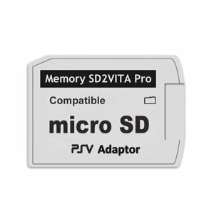 Универсальный адаптер-переходник Memory SD2 Vita Pro TF на Micro SD для портативных игровых приставок белый | Версия 5.0