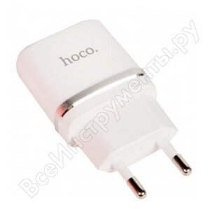 Зарядное устройство HOCO C12 Smart два порта USB, 5V, 2.4A, белый