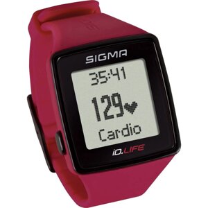 Часы спортивные SIGMA SPORT iD. LIFE: пульсометр с зонами эффективности, красные, 24620