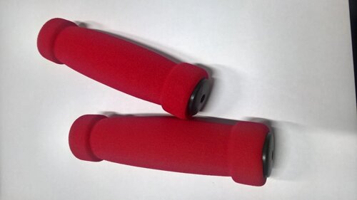 Грипсы велосипедные MTB 130мм, мягкие, красные, HL-GR03 red