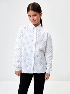 Хлопковая блузка в горошек для девочек