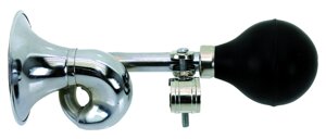 Клаксон M-Wave резина/сталь изогнутый хромированный с поворотным креплением, 6-633262