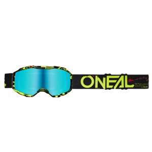 Маска подростковая O'Neal B-10 ATTACK black/neon yellow - radium blue, 6029-107