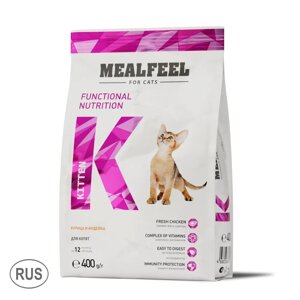 Mealfeel Корм сухой для котят, с курицей и индейкой, 400 гр.