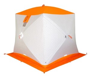 Палатка для зимней рыбалки Пингвин Призма Термолайт (композит) оранжевая-белая