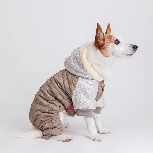 Petmax Комбинезон с капюшоном для собак, L, серый