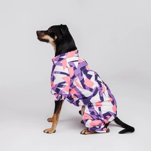Petmax Комбинезон с замком для собак, 2XL, фиолетово-розовый (девочка)