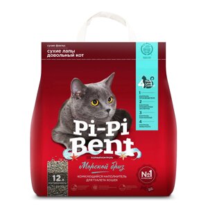 Pi-Pi-Bent Морской бриз наполнитель для кошачьего туалета, комкующийся, 5 кг