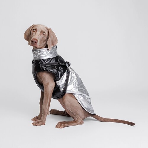 Rungo Куртка-жилетка со шлейкой для собак, 3XL, серебряная