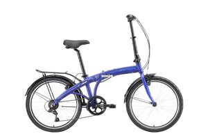 Складной велосипед Stark, Jam 24.2 V, 14.5", синий/белый/синий, 2023, HQ-0010141