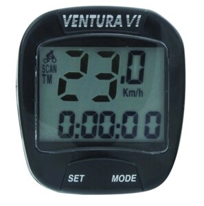 Велокомпьютер VENTURA VI, 6 функций, черный, 5-244530
