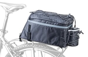 Велосумка AUTHOR A-N472 X9, на багажник, раскладная, с плечевым ремнем, V=9+5 л, 550 гр, черная, 8-15000058