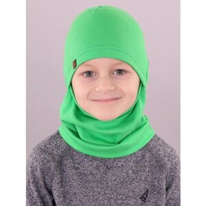 Балаклава шлем Поляярик демисезонная, хлопок, размер 50-52, зеленый