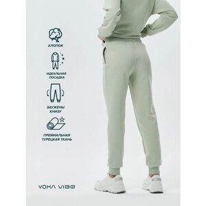 Беговые брюки YOXA VIBE, карманы, размер XL, зеленый