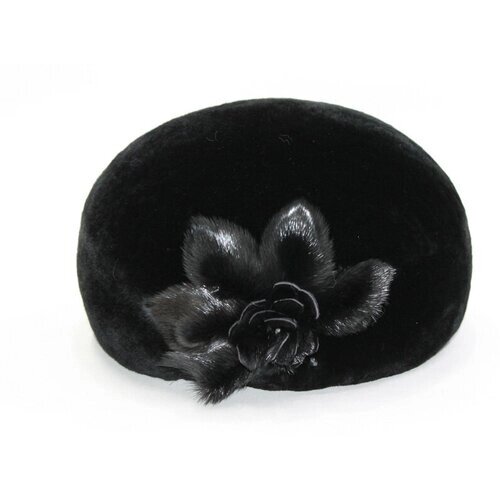 Берет шлем Мария, демисезон/зима, подкладка, размер 59, черный