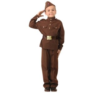 Детская военная форма Солдат, цвет зеленый, рост 134 см, Батик 8008-134-68