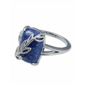 Кольцо Lotus Jewelry, бижутерный сплав, родирование, лазурит, размер 20, синий