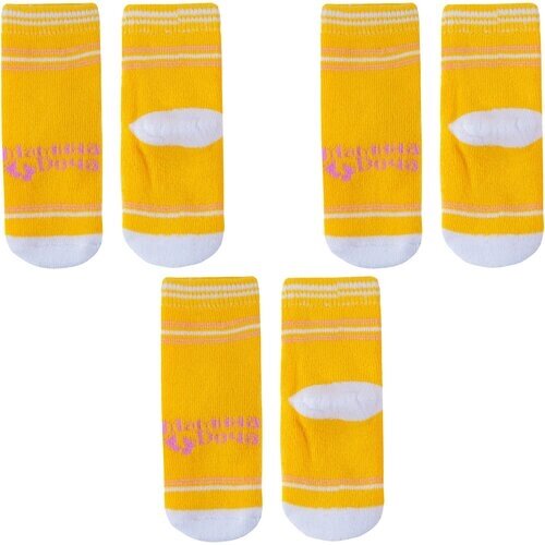 Комплект из 3 пар детских махровых носков наше Смоленской чулочной фабрики рис. 6, ярко-желтые № 6-3/0, размер 11-12
