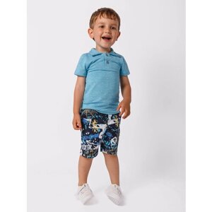 Комплект одежды Chadolls для мальчиков, рубашка и шорты, повседневный стиль, карманы, пояс на резинке, размер 80, бирюзовый, синий