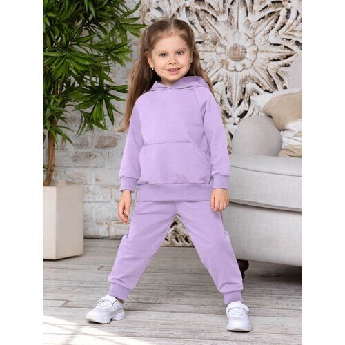 Комплект одежды ИвБэби, брюки и толстовка, спортивный стиль, капюшон, трикотажный, размер 80/48, фиолетовый