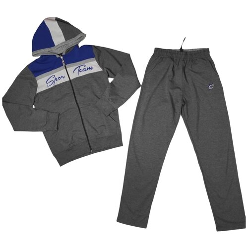 Комплект одежды Simart, олимпийка и брюки, спортивный стиль, размер 158, серый, синий
