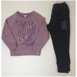 Комплект одежды , толстовка и брюки, спортивный стиль, размер 110, фиолетовый