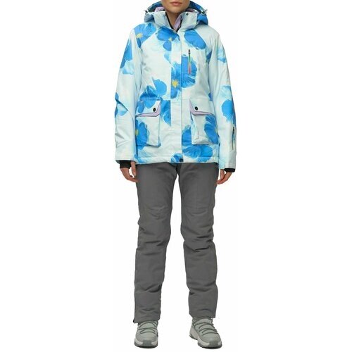 Комплект с брюками для сноубординга, зимний, силуэт полуприлегающий, утепленный, водонепроницаемый, размер 50, голубой
