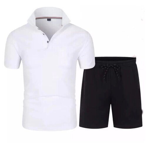 Костюм , футболка и шорты, размер 48, белый