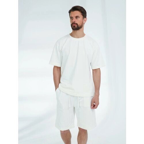 Костюм VITACCI, футболка и шорты, силуэт свободный, размер 44/46, белый