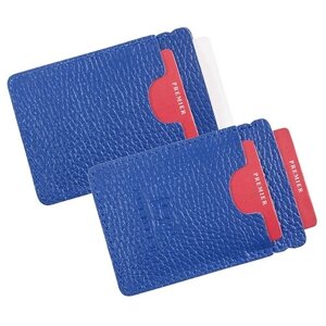 Кредитница Premier+URB, натуральная кожа, 2 кармана для карт, для женщин, синий