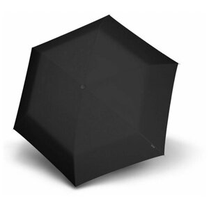 Мини-зонт Knirps, механика, 3 сложения, купол 97 см., 6 спиц, система «антиветер», чехол в комплекте, черный