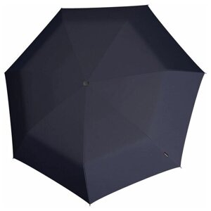 Мини-зонт Knirps, механика, 5 сложений, купол 90 см., 7 спиц, система «антиветер», чехол в комплекте, для женщин, синий