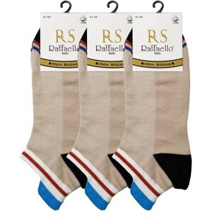 Мужские носки Raffaello Socks, 3 пары, укороченные, воздухопроницаемые, размер 41-44, бежевый