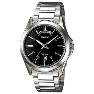 Наручные часы CASIO MTP-1370D-1A1, черный, серебряный