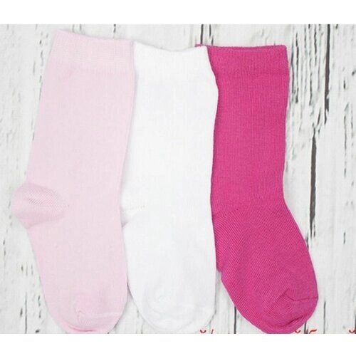 Носки детские CAK08006 (3пары в упак) разм. 12 розовый/малиновый/белый