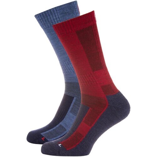 Носки Norfolk Socks, плоские швы, с утеплением, размер 39-42, синий, красный, 2 пары