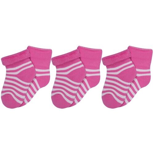 Носки RuSocks детские, махровые, 3 пары, размер 8-9, розовый