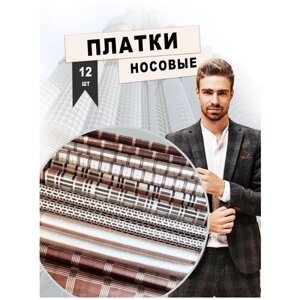 Носовые платки мужские набор 12 шт из хлопка Россия