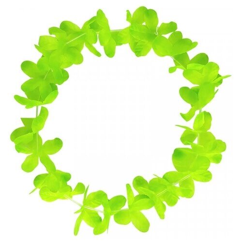 Ожерелье гавайское "Гавайские лепестки", цвет салатовый зеленый (Набор 5 шт.)