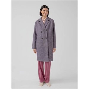 Пальто-кокон Pompa демисезонное, шерсть, силуэт прямой, средней длины, размер 42/170, серый