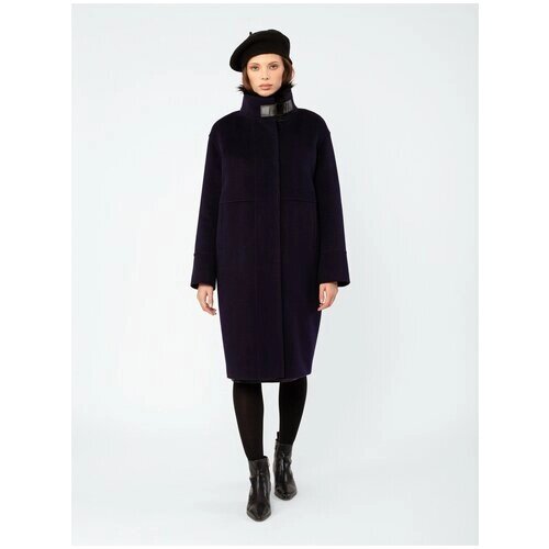 Пальто-кокон Pompa зимнее, шерсть, силуэт прямой, удлиненное, размер 42/170, фиолетовый