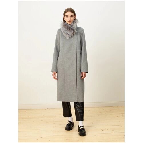 Пальто-кокон Pompa зимнее, шерсть, силуэт прямой, удлиненное, размер 50/170, серый