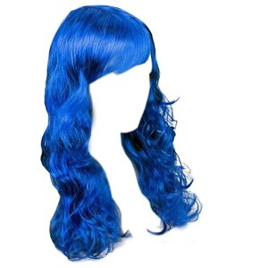 Парик карнавальный волнистый 40 см цвет синий