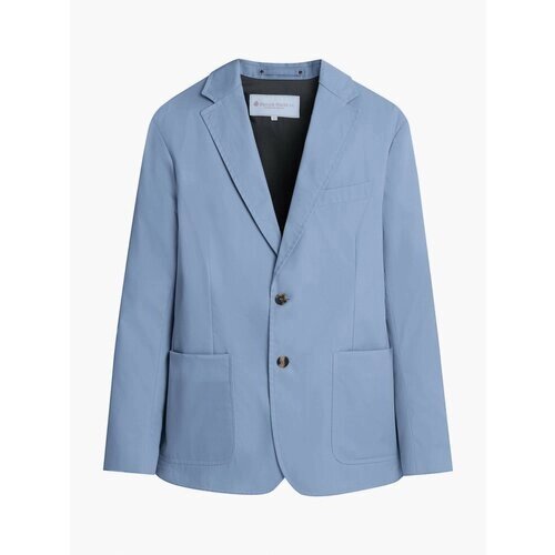 Пиджак Private White V. C., силуэт полуприлегающий, однобортный, размер 46, голубой