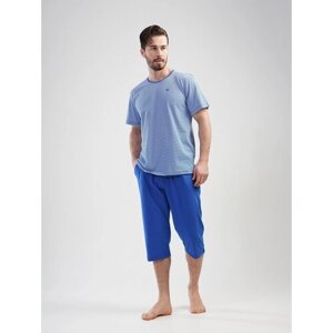 Пижама Vienetta, карманы, размер 46, синий