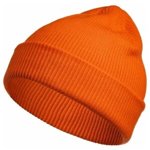 Шапка бини teplo, демисезон/зима, вязаная, размер One Size, оранжевый