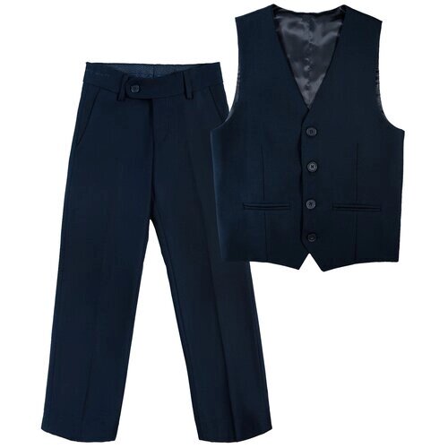 Школьная форма Sherysheff, жилет и брюки, размер 30-122, синий