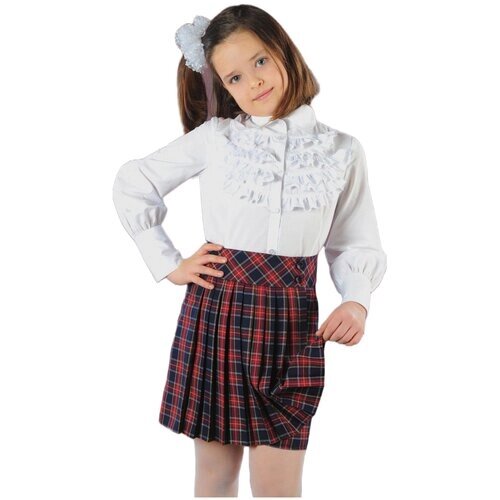 Школьная юбка с запахом Инфанта, мини, размер 158-76, синий