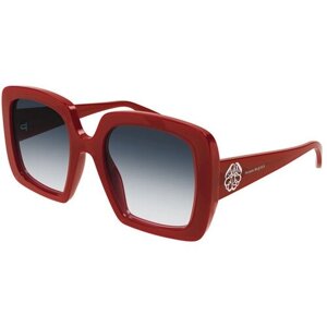 Солнцезащитные очки Alexander McQueen, квадратные, оправа: пластик, градиентные, для женщин, красный